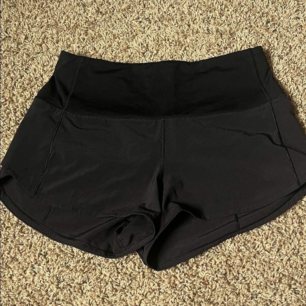 Lululemon black speed up shorts